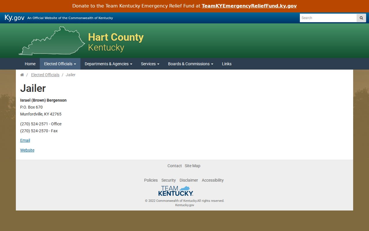 Hart County arrest lookup Jailer contact source