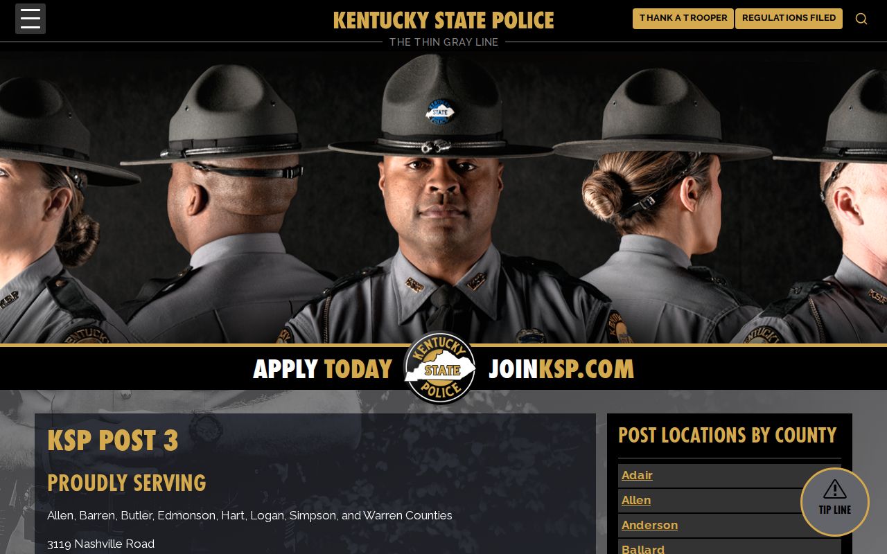 Hart County arrest records Kentucky State Police Post 3