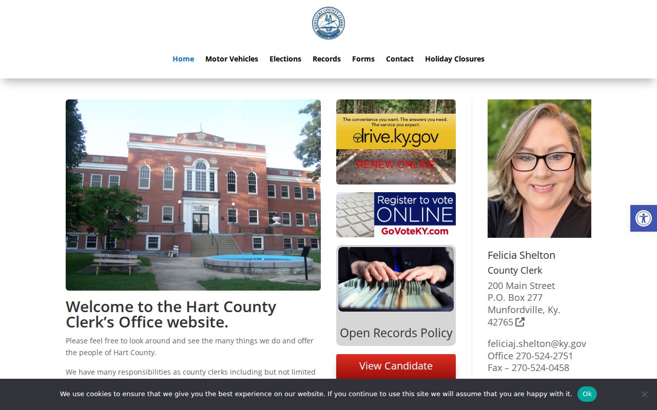 Hart County Clerk office source for distinguishing Munfordville criminal records