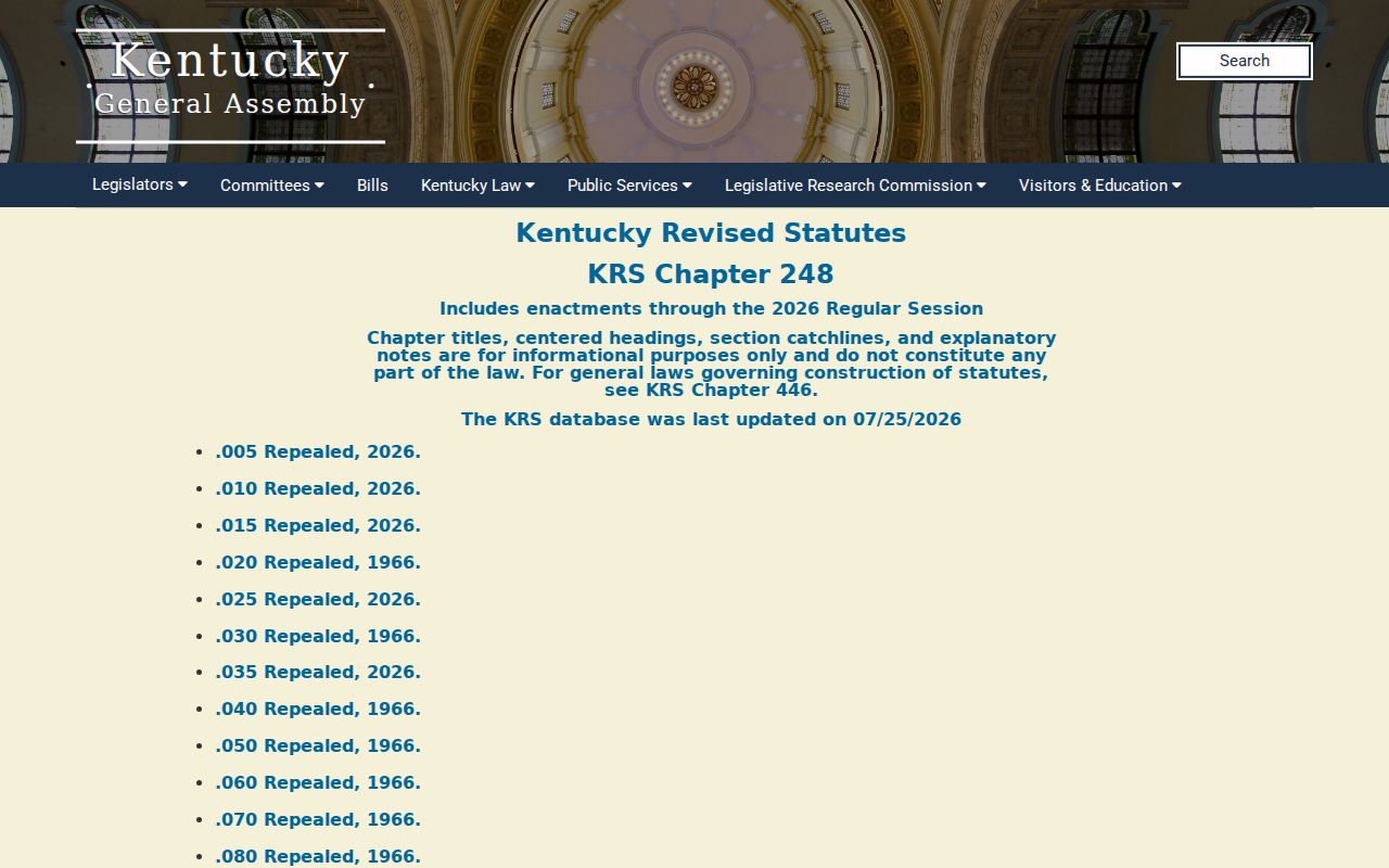 Hart County sex offender registry law in Kentucky Revised Statutes Chapter 17